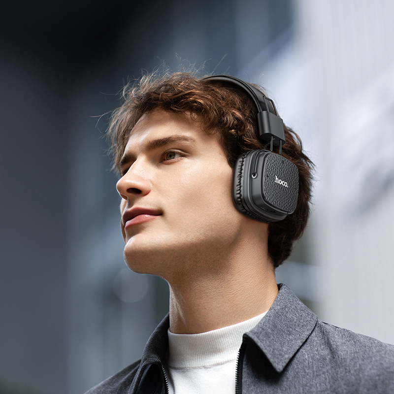 Наушники Bluetooth накладные с микрофоном Hoco W56, цвет коричневый