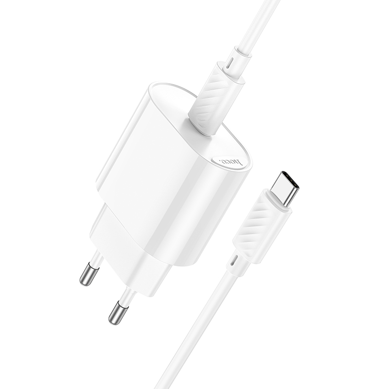 Сетевое зарядное устройство Hoco C109A PD20W +кабель Type-C/Type-C, цвет белый
