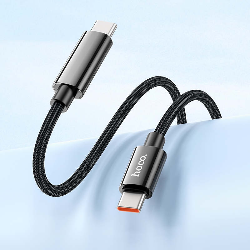 Кабель USB-C Hoco U125 Type-C/Type-C, 5A, 100W, черный 1.2м