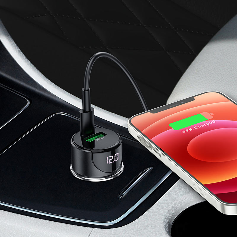 АЗУ Hoco Z42,быстрая зарядка (PD20W+QC3.0) индикатор напряжения, цвет серый металлик