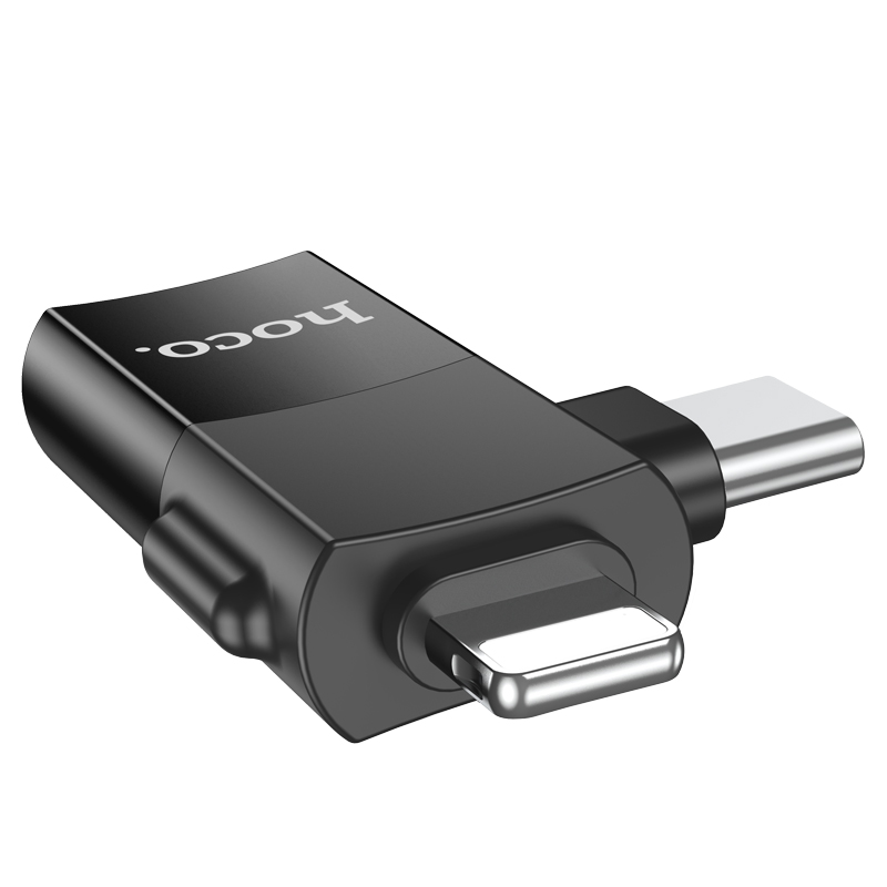 Адаптер Hoco UA17 (iP/Type-C male to USB female)