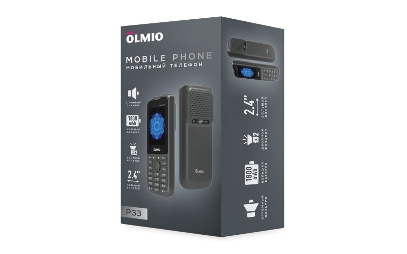 Сотовый телефон Olmio P33 серый