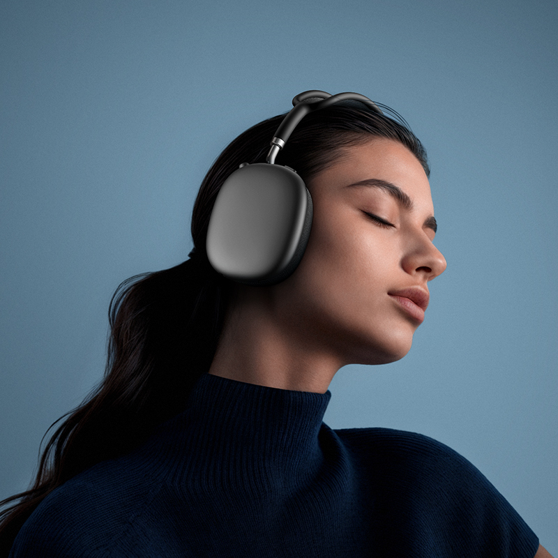 Наушники Bluetooth накладные с микрофоном Hoco W65 Plus ANC, серый космос