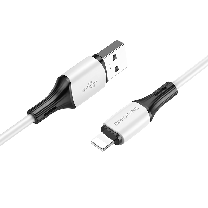 Кабель USB BOROFONE BX79 Apple силиконовый белый 1м