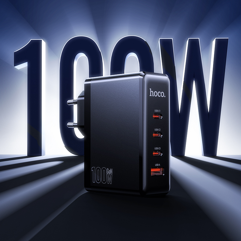 Сетевое зарядное устройство Hoco N85 PD100W (3C1A), цвет черный