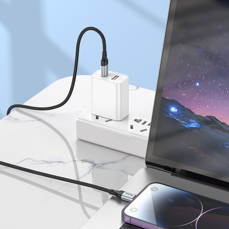 Кабель USB-C Hoco X102 Apple PD черный 1м