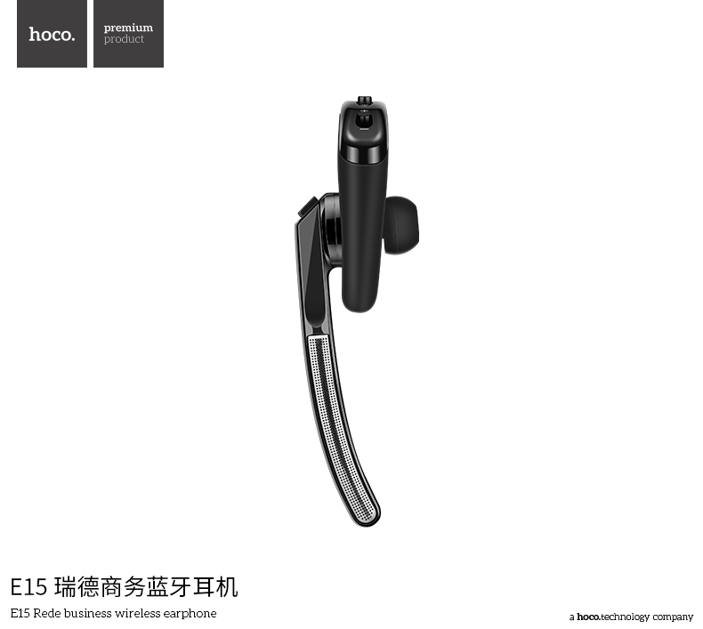 Гарнитура Bluetooth Hoco E15, цвет черный