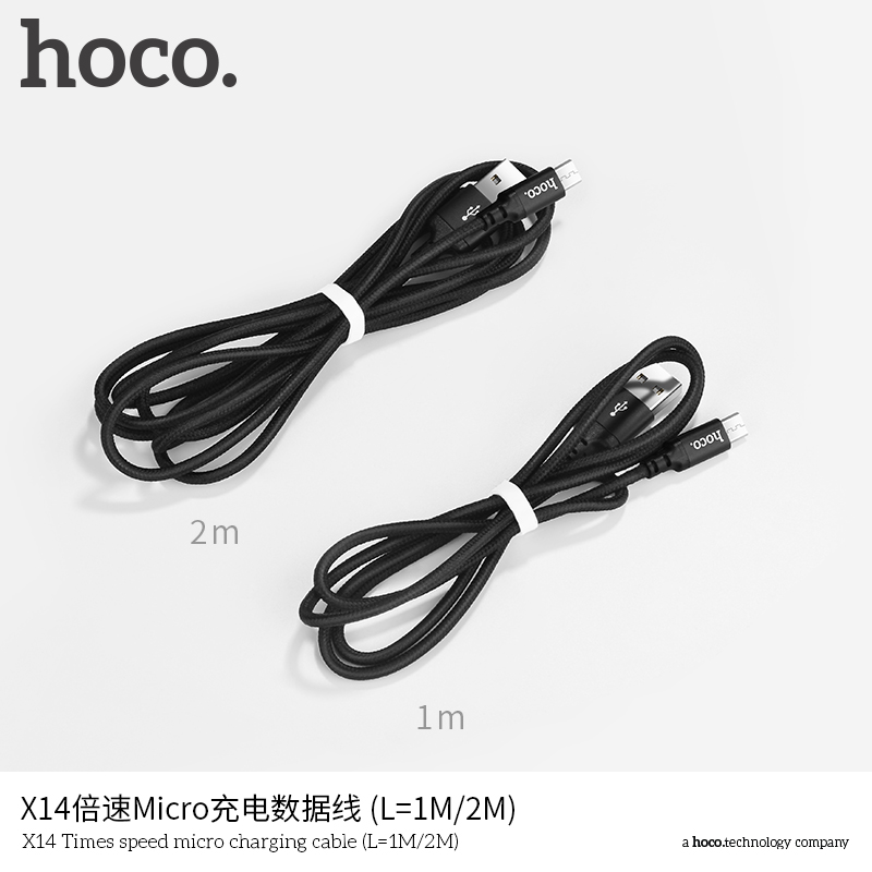 Кабель USB Hoco X14 Micro черный 2м