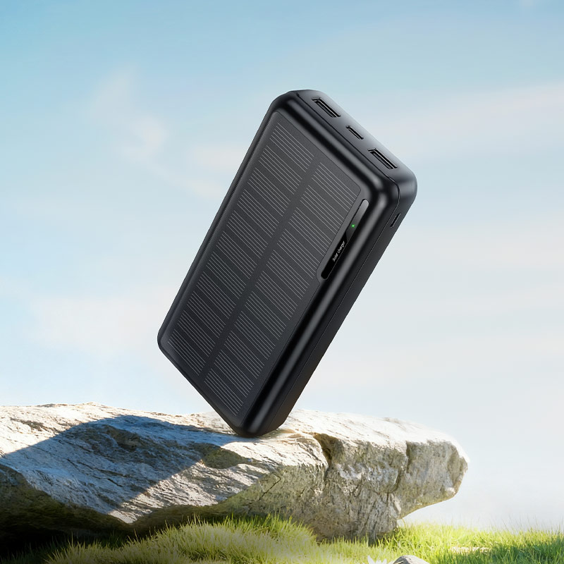 Внешний аккумулятор Hoco J176A, 20000mAh, солнечная батарея, черный