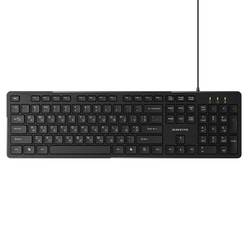 Клавиатура BOROFONE BG221, проводная USB, цвет черный
