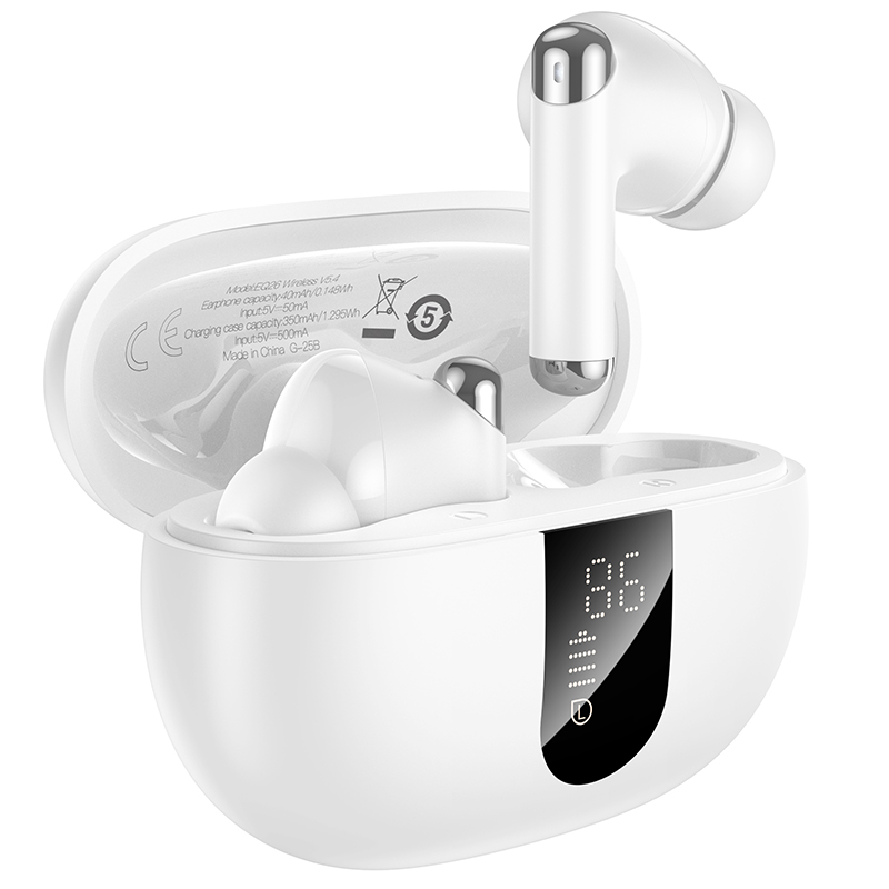 Наушники Bluetooth Hoco EQ26 (ANC+ENC), в кейсе, сенсорные, цвет белый