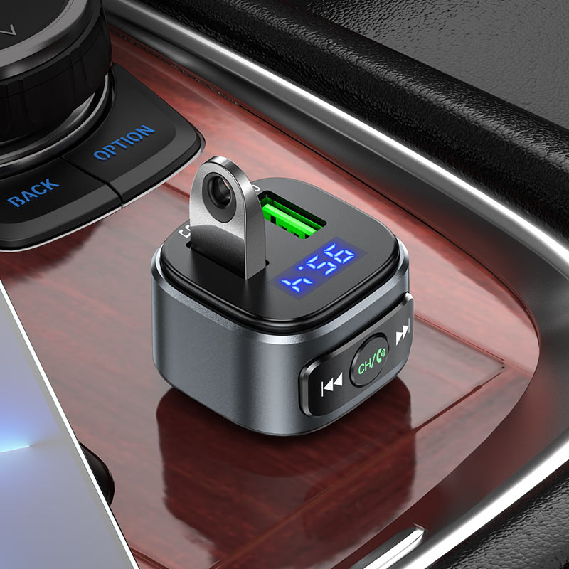 FM модулятор (трансмиттер) Hoco E67 bluetooth, 2USB 18W (QC 3.0), цвет черный