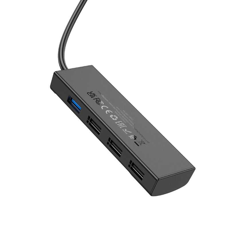 Адаптер-Хаб Hoco HB41 (USB to USB3.0+USB2.0*3) 1,2м черный
