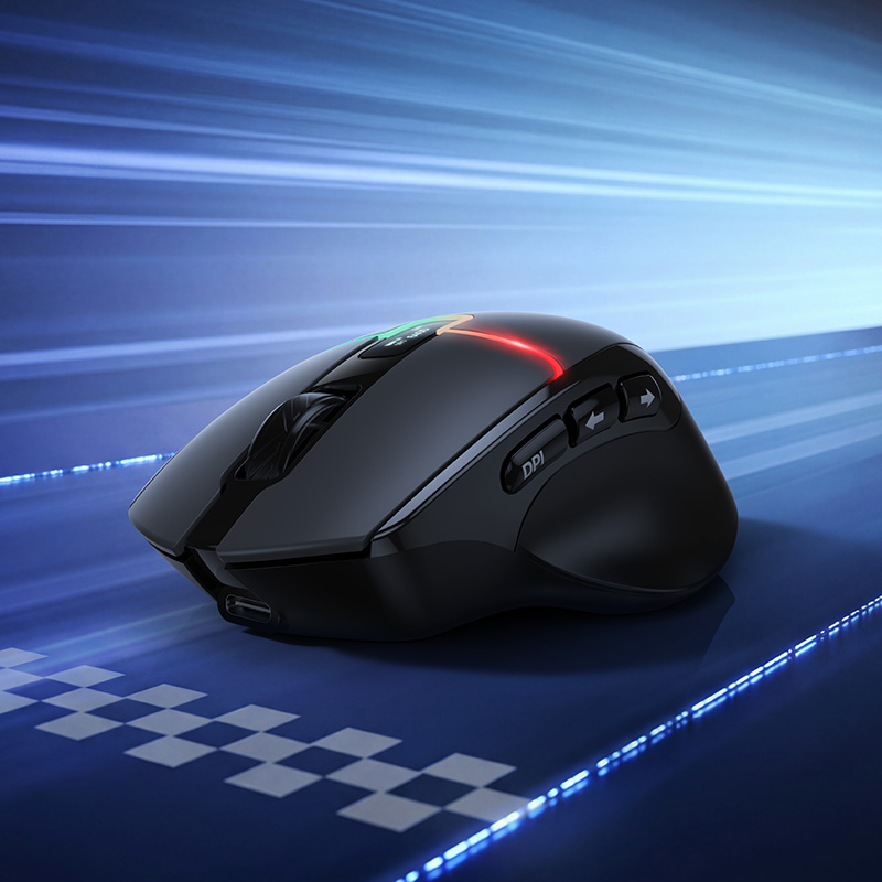 Мышь Hoco GM651, беспроводная с аккумулятором (провод+2.4G+bluetooth5.4), цвет черный