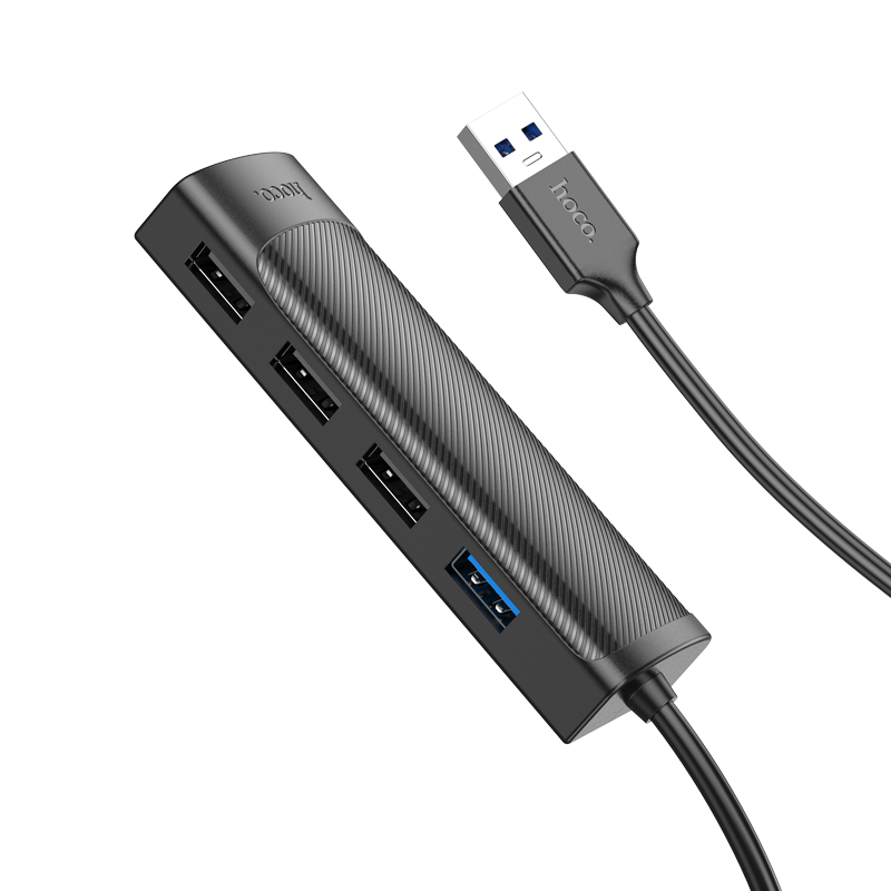 Адаптер-Хаб Hoco HB41 (USB to USB3.0+USB2.0*3) 1,2м черный