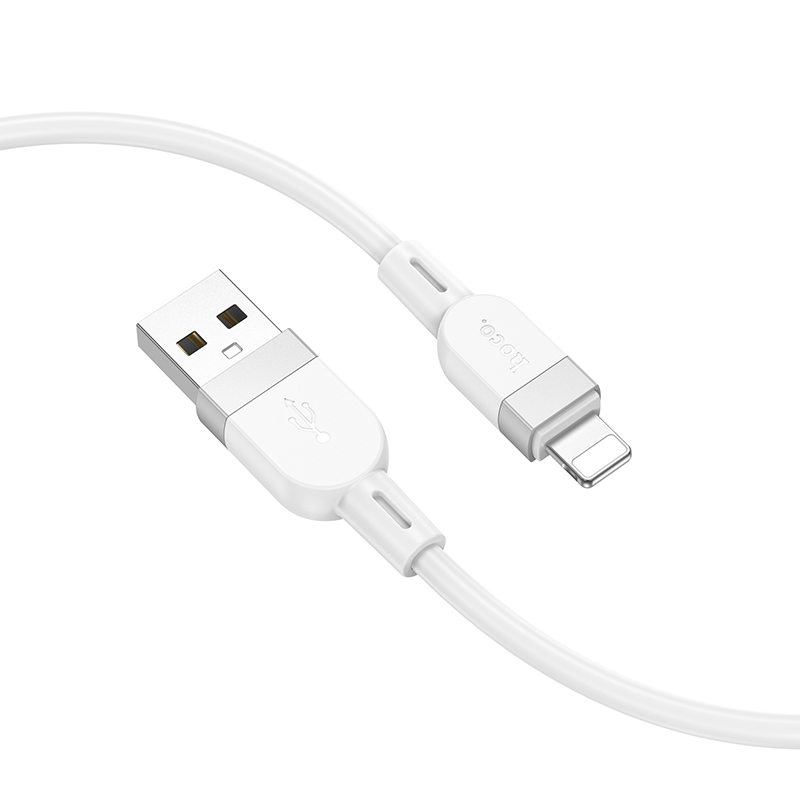 Кабель USB Hoco X109 Apple силиконовый белый 1м