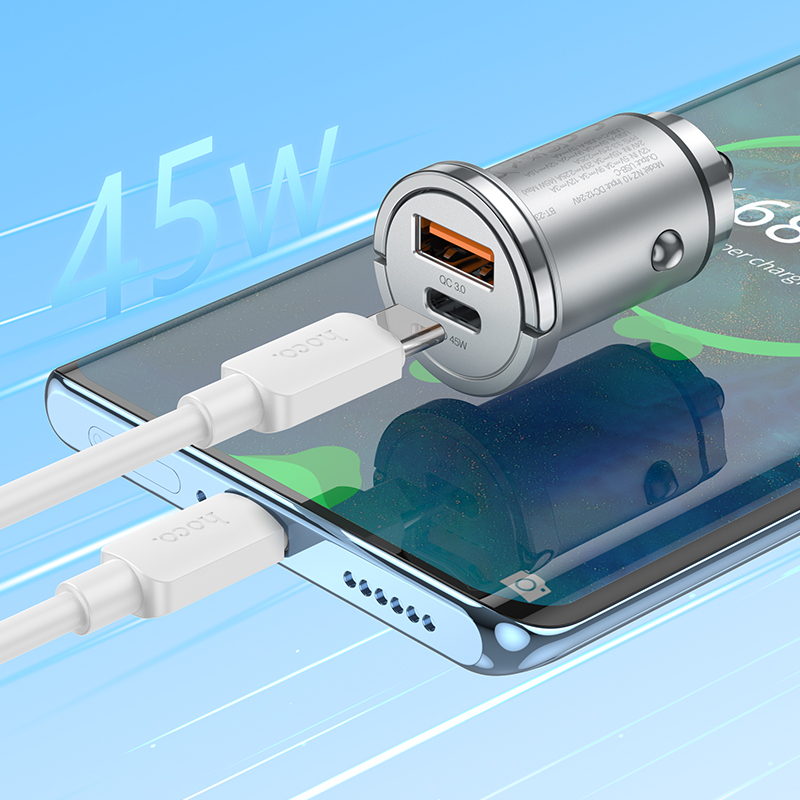 АЗУ Hoco NZ10 45W, быстрая зарядка (PD45W+QC3.0), цвет серебристый
