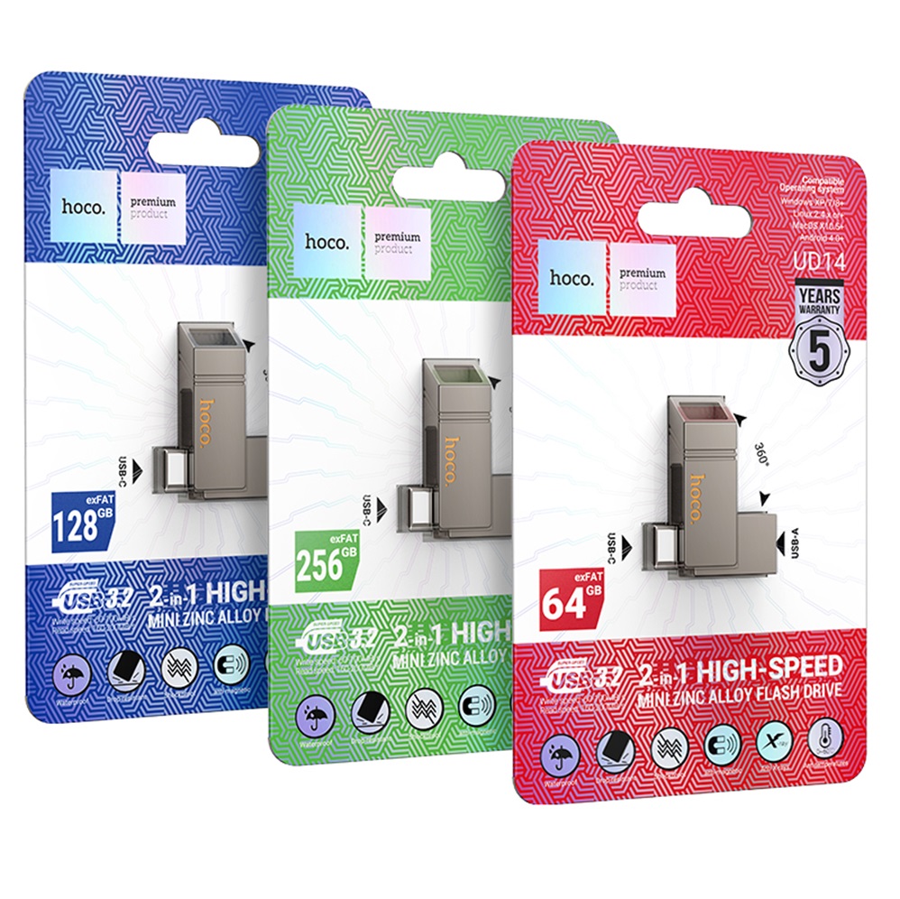 Внешний накопитель Type-C USB3.2 Hoco UD14 64Gb, серебристый