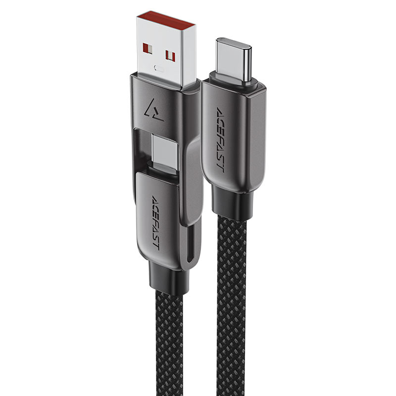 Кабель USB ACEFAST C13-04 2в1 USB-A/USB-C - Type-C черный 1м