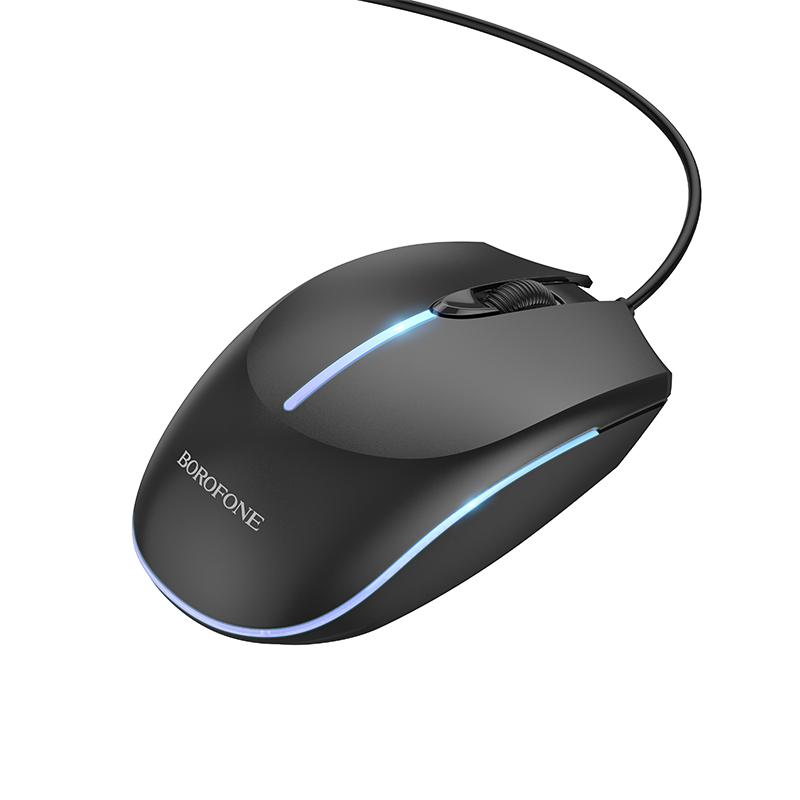 Мышь BOROFONE BG10 проводная, USB, чёрный
