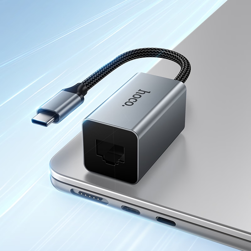 Адаптер Hoco UA48 Type-C  ethernet  (1000 Mbps) металлик
