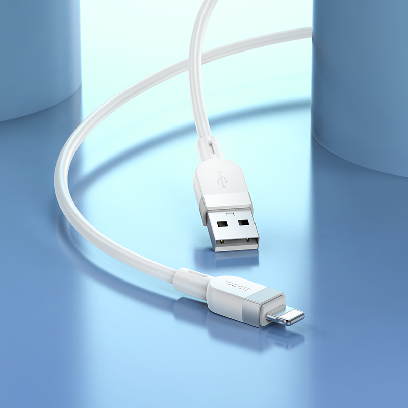 Кабель USB Hoco X109 Apple силиконовый белый 1м