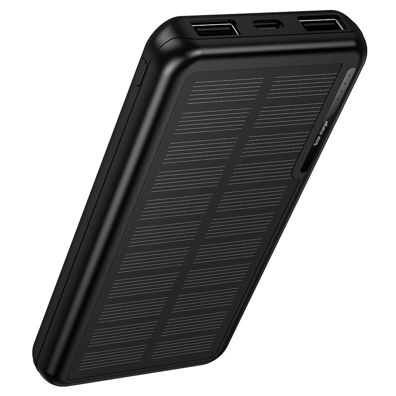 Внешний аккумулятор Hoco J176, 10000mAh, солнечная батарея, черный