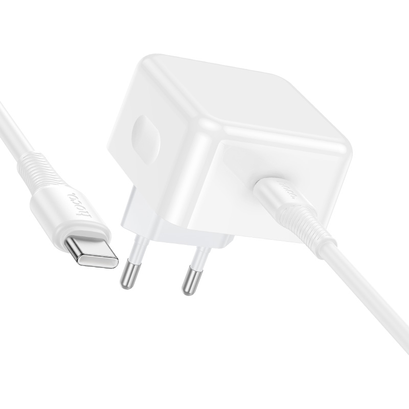 Сетевое зарядное устройство Hoco C161A, 40W + кабель Type-C/Type-C, цвет белый
