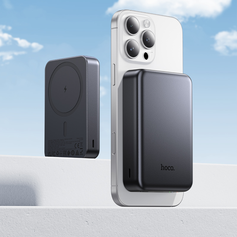 Внешний аккумулятор Hoco J160A беспроводная зарядка, 10000mAh (PD20W,magsafe) черный