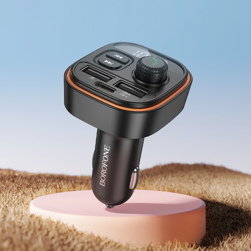 FM модулятор (трансмиттер) Borofone BC59 bluetooth, 2,4A (1C2A), цвет черный