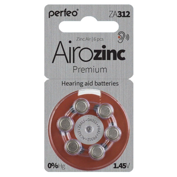 Батарейка Perfeo ZA312/6BL Airozinc Premium (6)