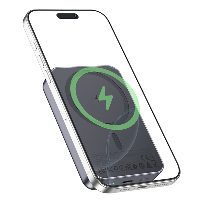 Внешний аккумулятор Hoco J160A беспроводная зарядка, 10000mAh (PD20W,magsafe) черный