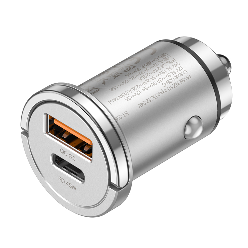 АЗУ Hoco NZ10 45W, быстрая зарядка (PD45W+QC3.0), цвет серебристый