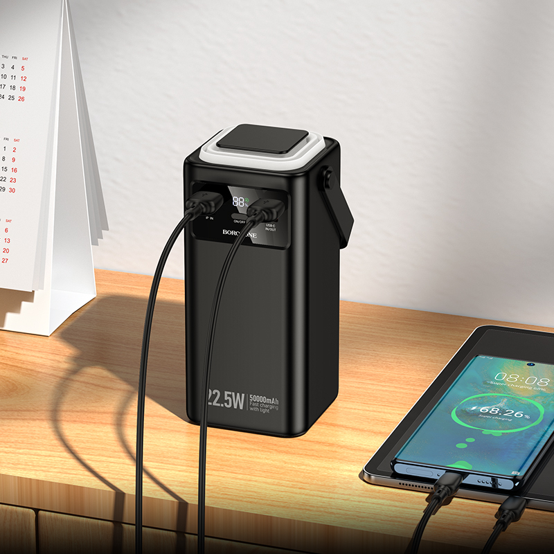 Внешний аккумулятор Borofone BJ65A, 50000mAh (PD20W,QC22.5W) встроен. кабель Micro/Apple/Type-c/USB