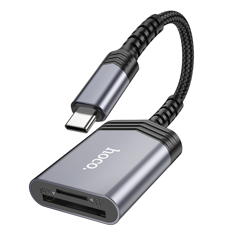 КартРидер Hoco UA25 2в1 (Micro SD/SD) Type-C металлик