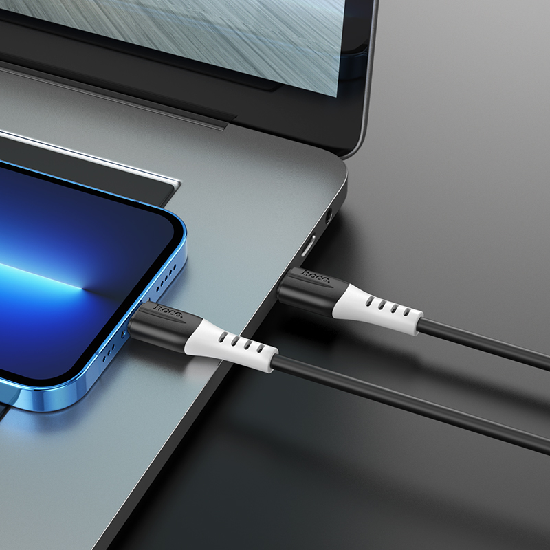 Кабель USB-C Hoco X82 Apple PD силиконовый черный 1м