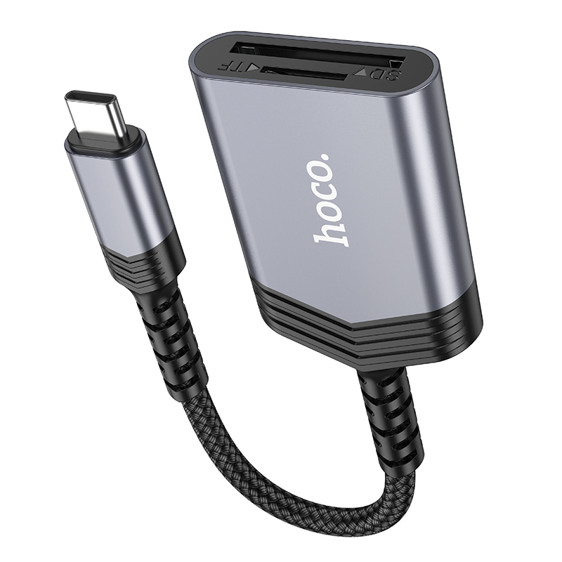 КартРидер Hoco UA25 2в1 (Micro SD/SD) Type-C металлик