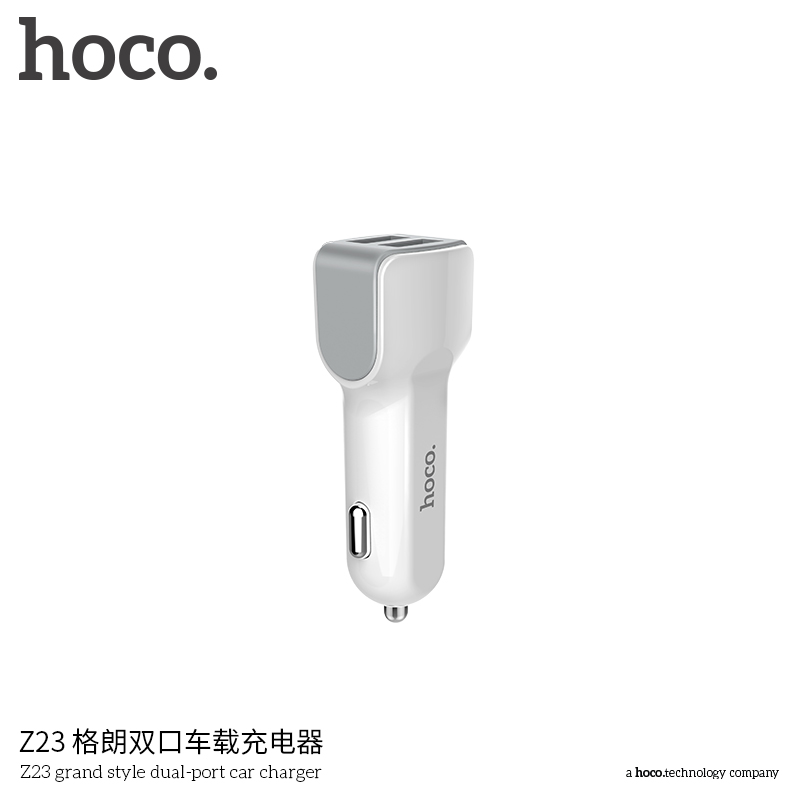 АЗУ Hoco Z23, 2,4А 2USB, цвет белый 