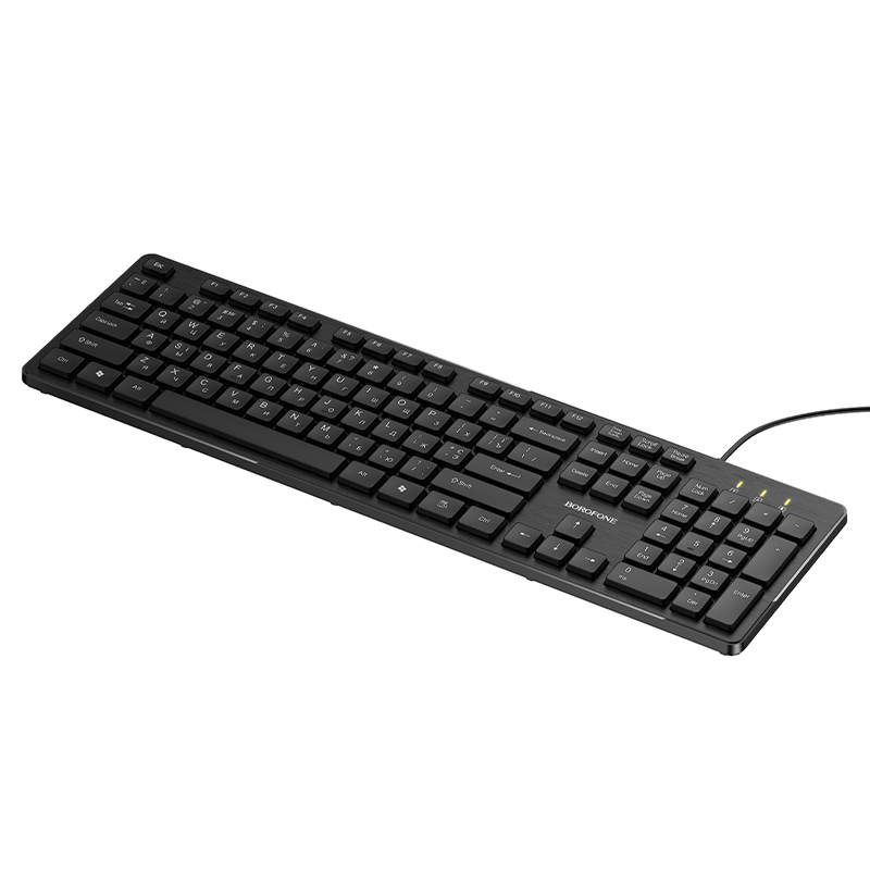 Клавиатура BOROFONE BG221, проводная USB, цвет черный