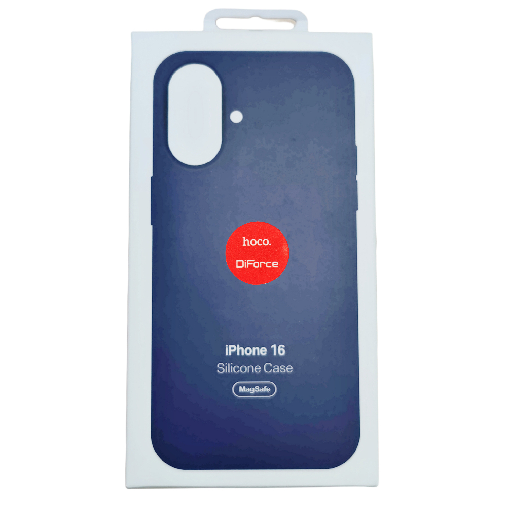 Чехол для iPhone 16 Silicone Case, Magsafe, синий