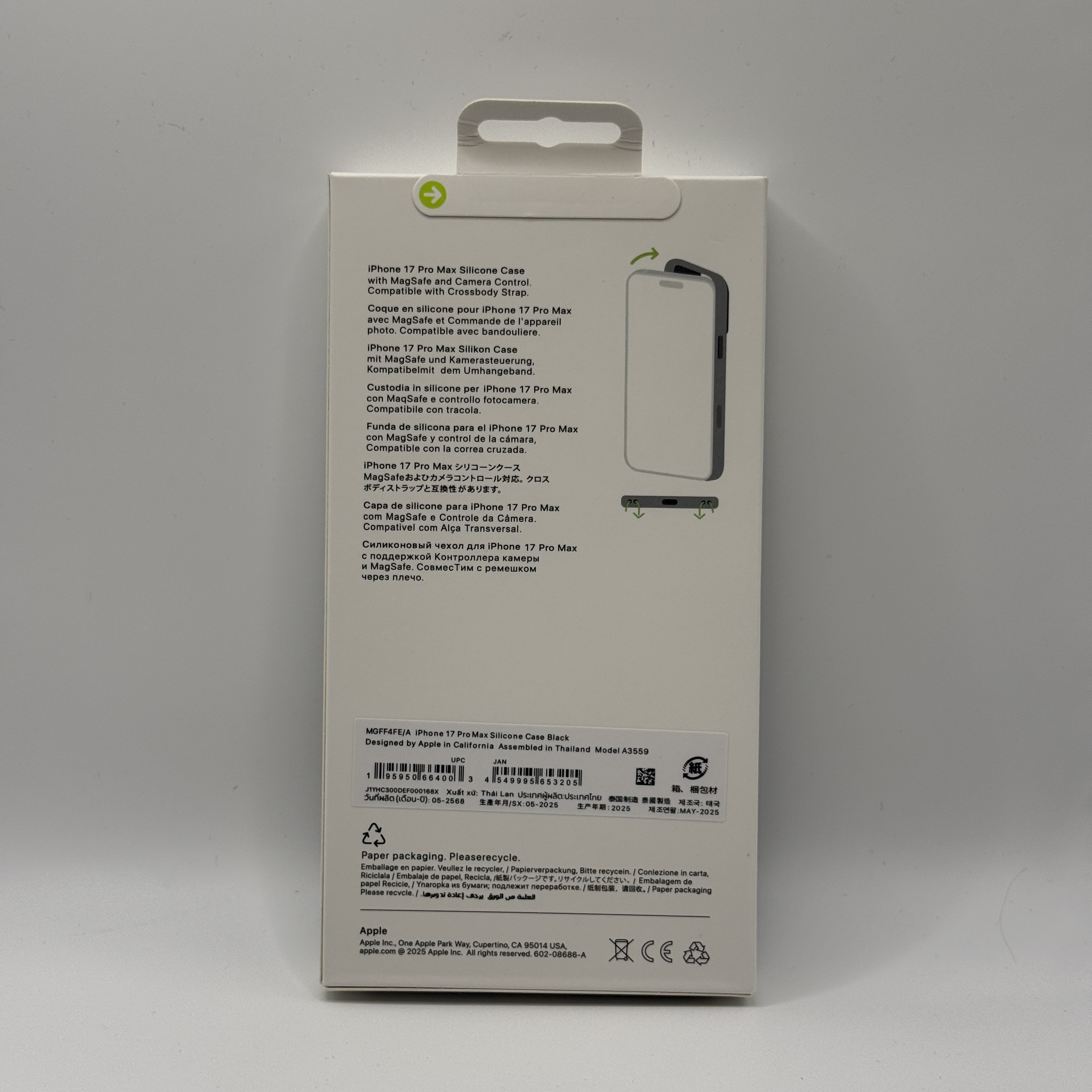 Чехол для iPhone 17 Pro Max Silicone Case, Magsafe, черный