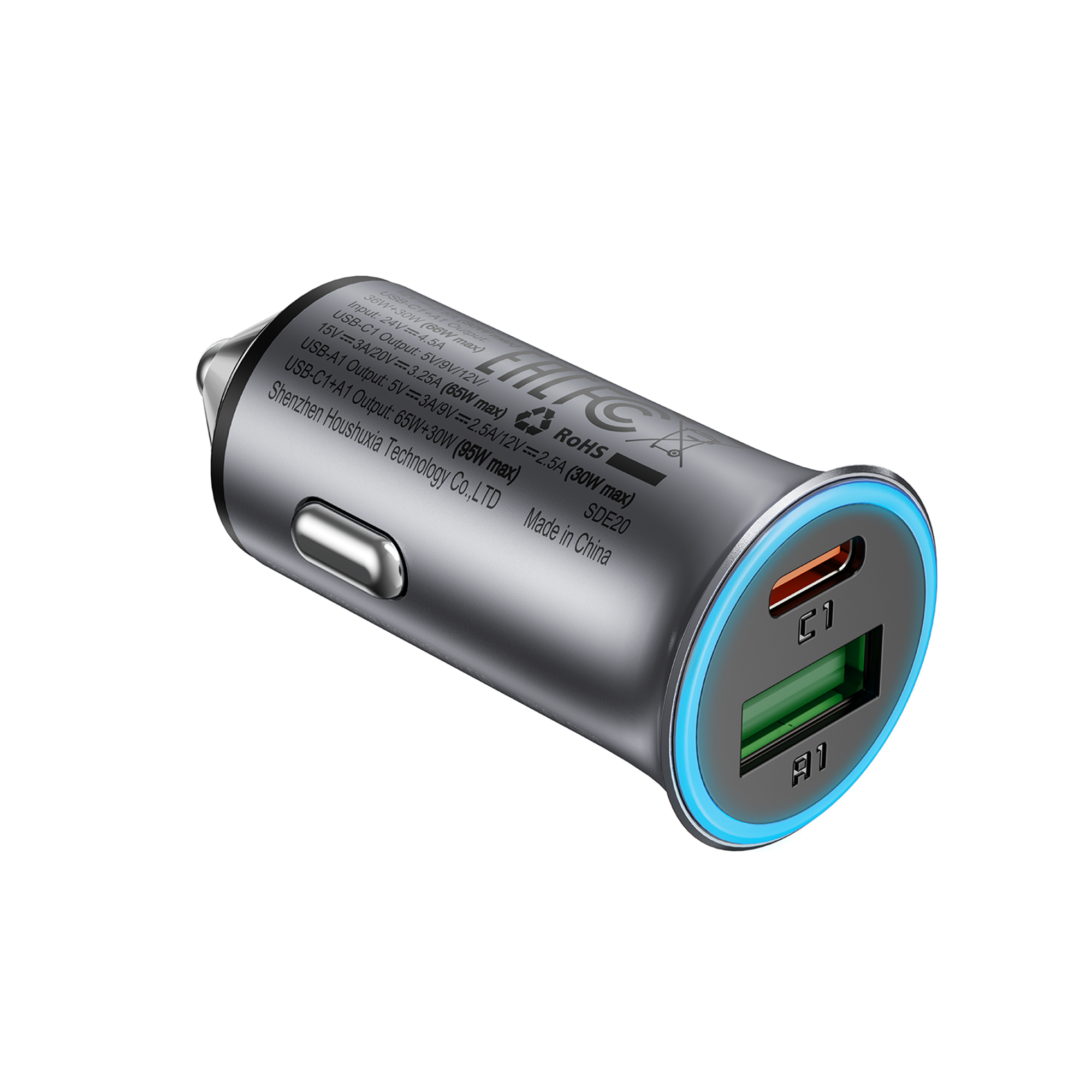 АЗУ ACEFAST B16 95W, быстрая зарядка (PD65W+QC3.0), 1C1A, цвет черный