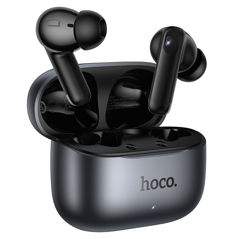 Наушники Bluetooth Hoco EQ27 (ANC+ENC), в кейсе, сенсорные, цвет черный