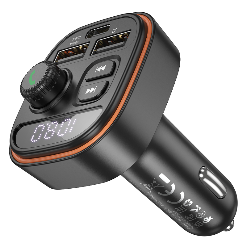 FM модулятор (трансмиттер) Borofone BC59 bluetooth, 2,4A (1C2A), цвет черный