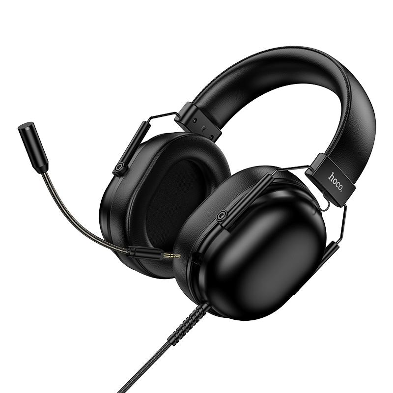 Наушники накладные с микрофоном Hoco W113 (USB, 7.1), игровые, цвет черный