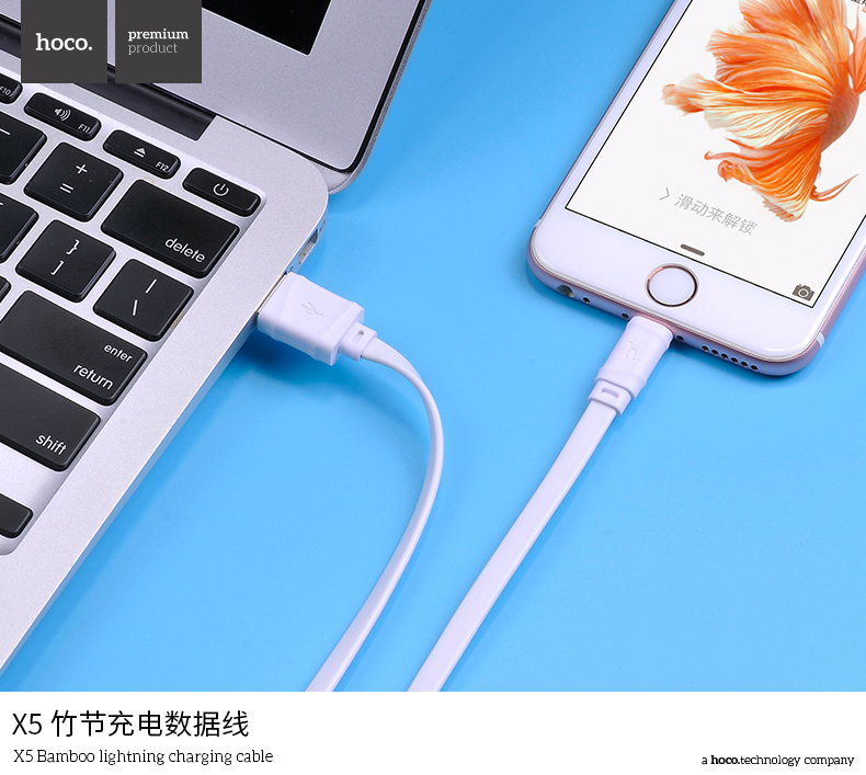 Кабель USB Hoco X5 Apple черный 1м