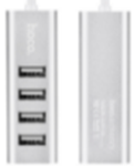 Адаптер-Хаб Hoco HB1 (USB - 4USB) серебристый