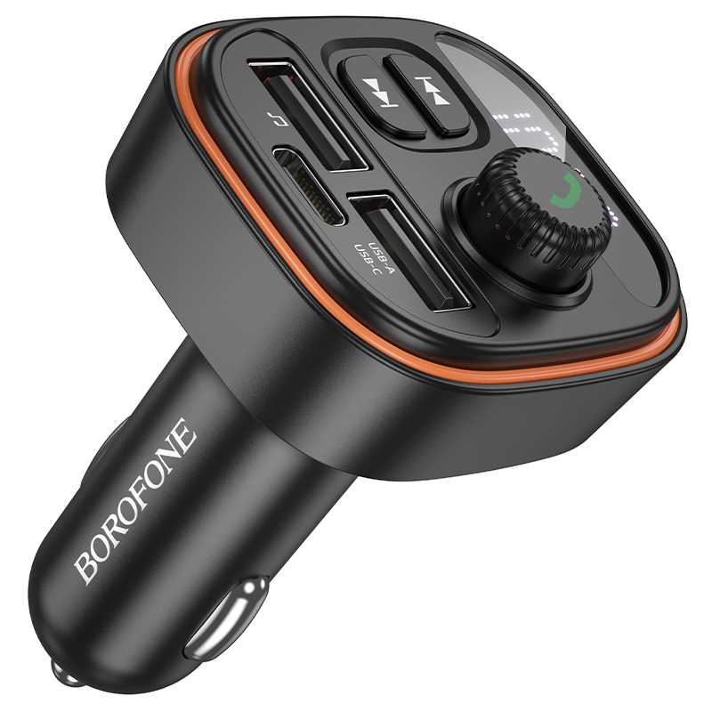 FM модулятор (трансмиттер) Borofone BC59 bluetooth, 2,4A (1C2A), цвет черный