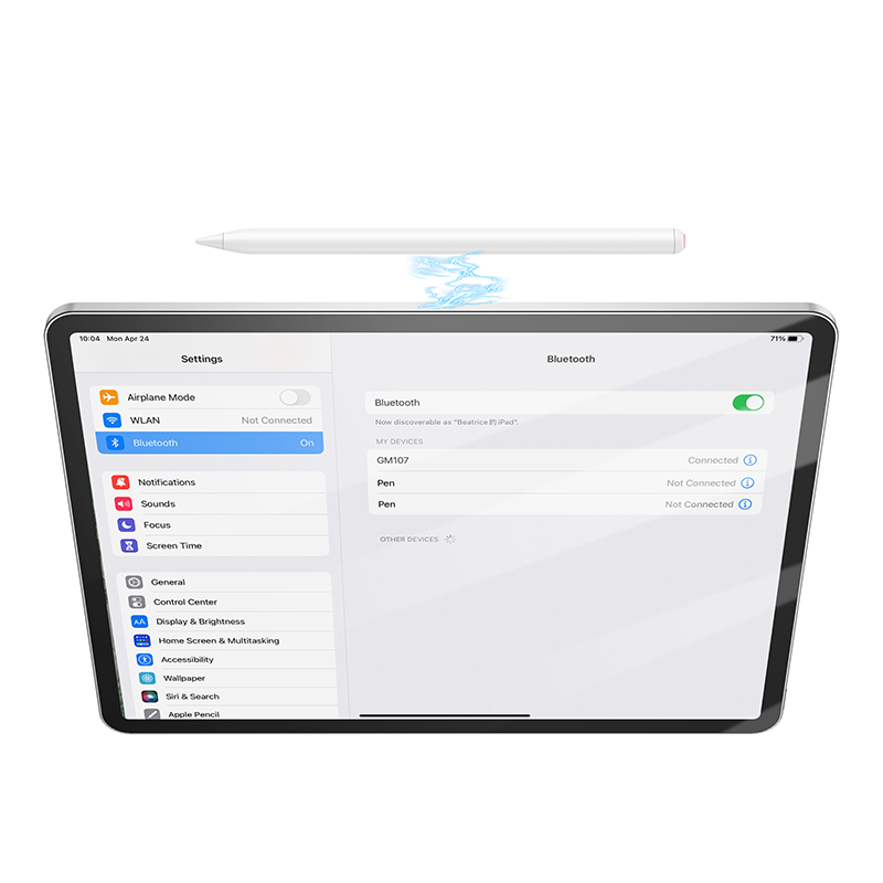Стилус Hoco GM107 для iPad, магнитный, белый