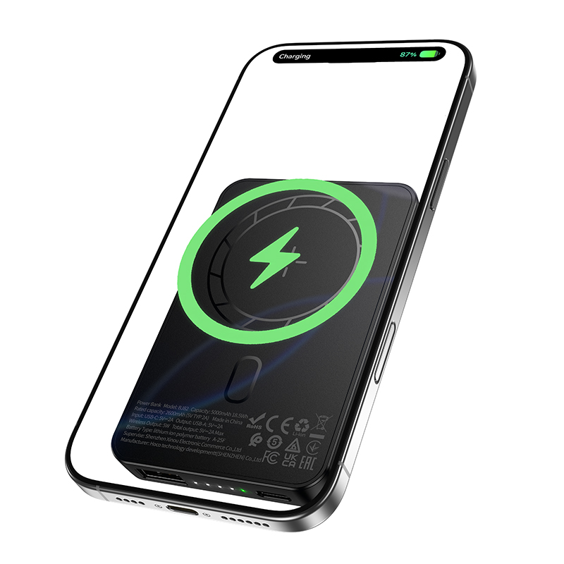 Внешний аккумулятор BOROFONE BJ82 беспроводная зарядка (magsafe) 5000mAh, черный